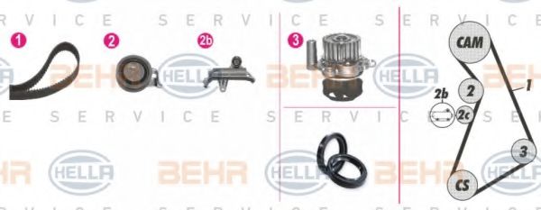 HELLA 8MP 376 809-811 Комплект ремня ГРМ для AUDI A3 (Ауди А3) HELLA 8MP 376 809-811 Комплект ремня ГРМ для AUDI A3 (Ауди А3)