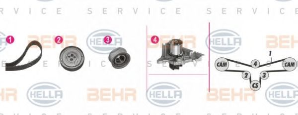 HELLA 8MP 376 810-811 Комплект ремня ГРМ для AUDI A6 (Ауди А6) HELLA 8MP 376 810-811 Комплект ремня ГРМ для AUDI A6 (Ауди А6)