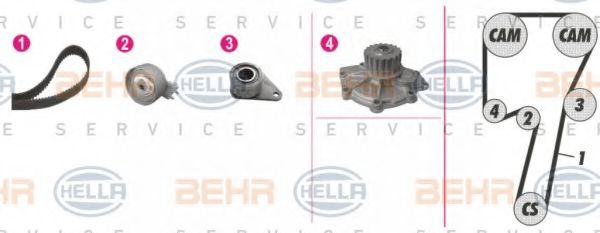 HELLA 8MP 376 810-831 Комплект ремня ГРМ для VOLVO V40 (Вольво V40) HELLA 8MP 376 810-831 Комплект ремня ГРМ для VOLVO V40 (Вольво V40)