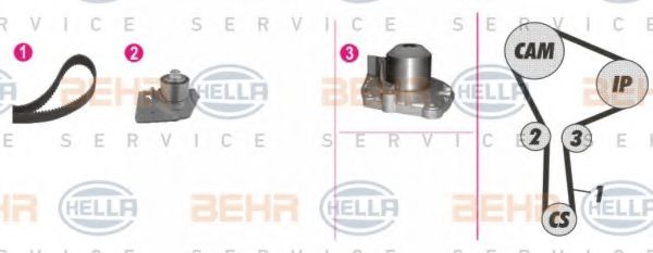 HELLA 8MP 376 810-871 Комплект ремня ГРМ для RENAULT MEGANE II (Рено Меган 2) HELLA 8MP 376 810-871 Комплект ремня ГРМ для RENAULT MEGANE II (Рено Меган 2)