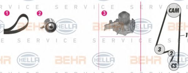 HELLA 8MP 376 811-891 Комплект ремня ГРМ для CHEVROLET KALOS (Шевроле Калос) HELLA 8MP 376 811-891 Комплект ремня ГРМ для CHEVROLET KALOS (Шевроле Калос)