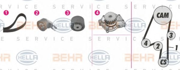 HELLA 8MP 376 812-871 Комплект ремня ГРМ для VOLVO V70 III (Вольво V70 3) HELLA 8MP 376 812-871 Комплект ремня ГРМ для VOLVO V70 III (Вольво V70 3)