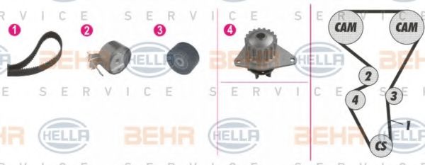 HELLA 8MP 376 813-831 Комплект ремня ГРМ для PEUGEOT 207 (Пежо 207) HELLA 8MP 376 813-831 Комплект ремня ГРМ для PEUGEOT 207 (Пежо 207)
