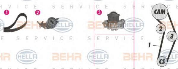 HELLA 8MP 376 813-841 Комплект ремня ГРМ для MITSUBISHI (Митсубиши/митсубиси) HELLA 8MP 376 813-841 Комплект ремня ГРМ для MITSUBISHI (Митсубиши/митсубиси)