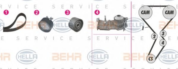 HELLA 8MP 376 814-801 Комплект ремня ГРМ для RENAULT MEGANE II (Рено Меган 2) HELLA 8MP 376 814-801 Комплект ремня ГРМ для RENAULT MEGANE II (Рено Меган 2)
