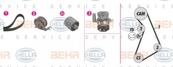 HELLA 8MP 376 814-861 Комплект ремня ГРМ для AUDI A3 (Ауди А3) HELLA 8MP 376 814-861 Комплект ремня ГРМ для AUDI A3 (Ауди А3)