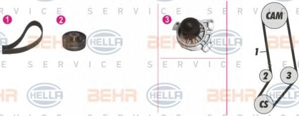 HELLA 8MP 376 815-821 Комплект ремня ГРМ для VOLKSWAGEN T4 MULTIVAN (Фольксваген Т4 мултиvан) HELLA 8MP 376 815-821 Комплект ремня ГРМ для VOLKSWAGEN T4 MULTIVAN (Фольксваген Т4 мултиvан)