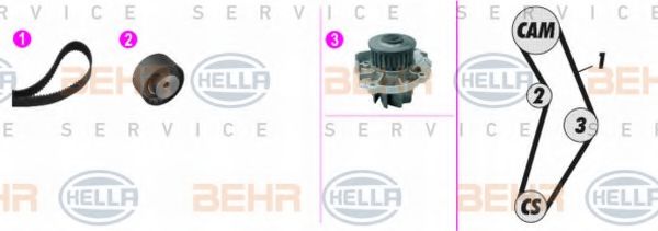 HELLA 8MP 376 816-831 Комплект ремня ГРМ для FIAT STILO (Фиат Стило) HELLA 8MP 376 816-831 Комплект ремня ГРМ для FIAT STILO (Фиат Стило)