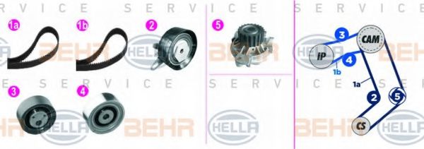 HELLA 8MP 376 818-831 Комплект ремня ГРМ для AUDI A6 (Ауди А6) HELLA 8MP 376 818-831 Комплект ремня ГРМ для AUDI A6 (Ауди А6)