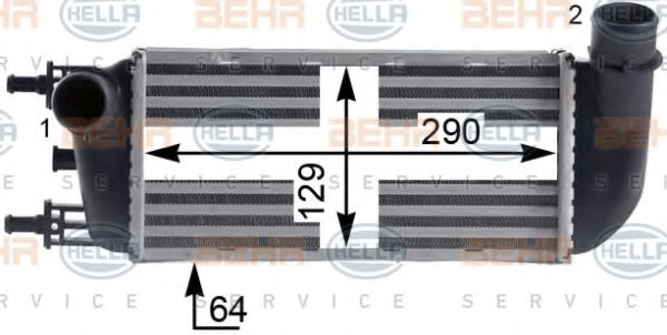 HELLA 8ML 376 900-421 Интеркулер для FIAT 500 (Фиат 500) HELLA 8ML 376 900-421 Интеркулер для FIAT 500 (Фиат 500)
