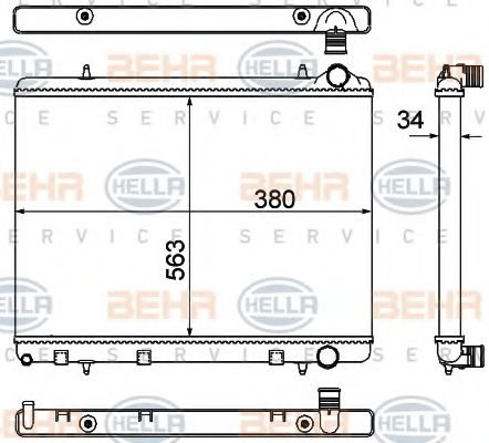HELLA 8MK 376 901-031 Радиатор, охлаждение двигателя для PEUGEOT (Пежо) HELLA 8MK 376 901-031 Радиатор, охлаждение двигателя для PEUGEOT (Пежо)