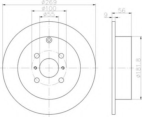 HELLA 8DD 355 110-491 Тормозной диск для TOYOTA-FAW (Тойота/тоета-фав) HELLA 8DD 355 110-491 Тормозной диск для TOYOTA-FAW (Тойота/тоета-фав)