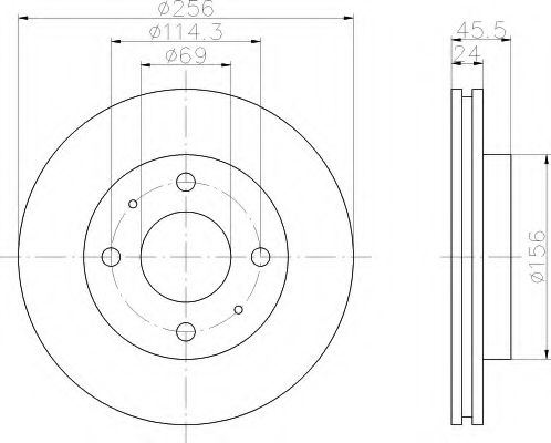 HELLA 8DD 355 105-451 Тормозной диск для MITSUBISHI SPACE WAGON (Митсубиши/митсубиси Спэйс вагон) HELLA 8DD 355 105-451 Тормозной диск для MITSUBISHI SPACE WAGON (Митсубиши/митсубиси Спэйс вагон)