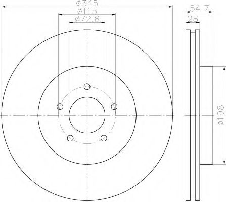 HELLA 8DD 355 115-471 Тормозной диск для CHRYSLER 300 C (Крайслер 300 с) HELLA 8DD 355 115-471 Тормозной диск для CHRYSLER 300 C (Крайслер 300 с)