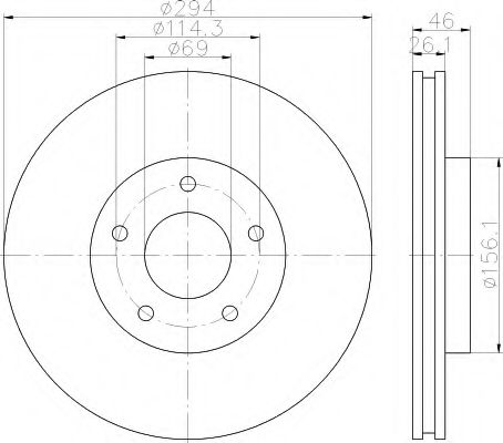 HELLA 8DD 355 115-911 Тормозной диск для CHRYSLER CIRRUS (Крайслер Cиррус) HELLA 8DD 355 115-911 Тормозной диск для CHRYSLER CIRRUS (Крайслер Cиррус)