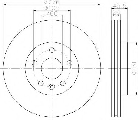 HELLA 8DD 355 116-351 Тормозной диск для OPEL ASTRA GTC J (Опель Астра гтс) HELLA 8DD 355 116-351 Тормозной диск для OPEL ASTRA GTC J (Опель Астра гтс)