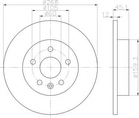 HELLA 8DD 355 116-581 Тормозной диск для OPEL ASTRA GTC J (Опель Астра гтс) HELLA 8DD 355 116-581 Тормозной диск для OPEL ASTRA GTC J (Опель Астра гтс)