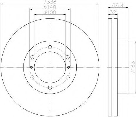 HELLA 8DD 355 116-891 Тормозной диск для TOYOTA (FAW) LAND CRUISER PRADO (Тойота/тоета (фав) Ленд крузер прадо) HELLA 8DD 355 116-891 Тормозной диск для TOYOTA (FAW) LAND CRUISER PRADO (Тойота/тоета (фав) Ленд крузер прадо)