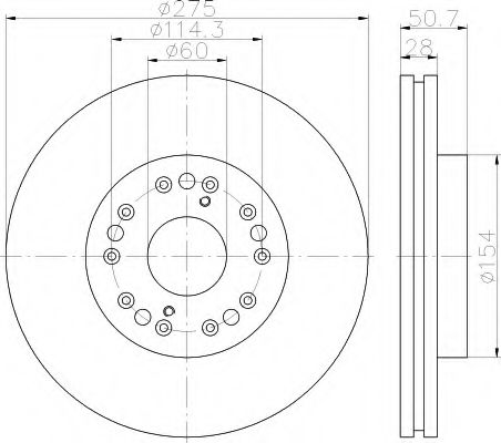 HELLA 8DD 355 117-051 Тормозной диск для LEXUS (Лексус) HELLA 8DD 355 117-051 Тормозной диск для LEXUS (Лексус)