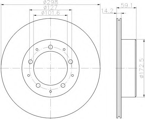 HELLA 8DD 355 117-271 Тормозной диск для LAND ROVER DEFENDER (Ленд ровер/лэнд ровер Дэфэндэр) HELLA 8DD 355 117-271 Тормозной диск для LAND ROVER DEFENDER (Ленд ровер/лэнд ровер Дэфэндэр)