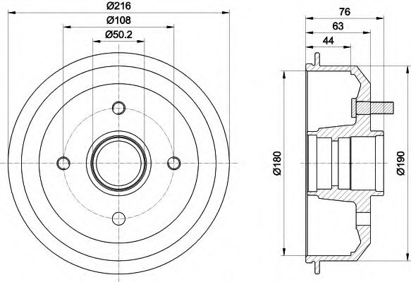 HELLA 8DT 355 300-161 Тормозной барабан для FORD FIESTA (Форд Фиэста) HELLA 8DT 355 300-161 Тормозной барабан для FORD FIESTA (Форд Фиэста)
