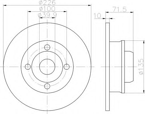 HELLA 8DD 355 113-461 Тормозной диск для VOLKSWAGEN SCIROCCO (Фольксваген Сcироccо) HELLA 8DD 355 113-461 Тормозной диск для VOLKSWAGEN SCIROCCO (Фольксваген Сcироccо)