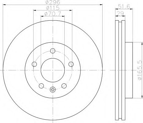 HELLA 8DD 355 114-401 Тормозной диск для CHEVROLET CAPTIVA (Шевроле Каптива) HELLA 8DD 355 114-401 Тормозной диск для CHEVROLET CAPTIVA (Шевроле Каптива)