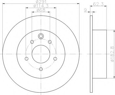 HELLA 8DD 355 119-101 Тормозной диск 