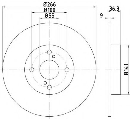 HELLA 8DD 355 114-781 Тормозной диск для TOYOTA SPRINTER (Тойота/тоета Спринтэр) HELLA 8DD 355 114-781 Тормозной диск для TOYOTA SPRINTER (Тойота/тоета Спринтэр)