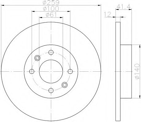 HELLA 8DD 355 115-271 Тормозной диск для DACIA SANDERO (Дача Сандэро) HELLA 8DD 355 115-271 Тормозной диск для DACIA SANDERO (Дача Сандэро)