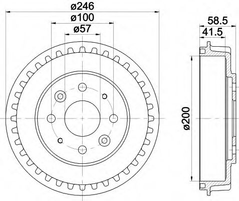 HELLA 8DT 355 300-781 Тормозной барабан для KIA MENTOR (Киа Мэнтор) HELLA 8DT 355 300-781 Тормозной барабан для KIA MENTOR (Киа Мэнтор)