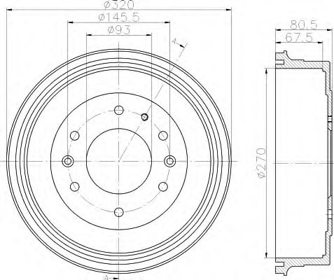 HELLA 8DT 355 301-051 Тормозной барабан для MAZDA PROCEED (Мазда Просид) HELLA 8DT 355 301-051 Тормозной барабан для MAZDA PROCEED (Мазда Просид)