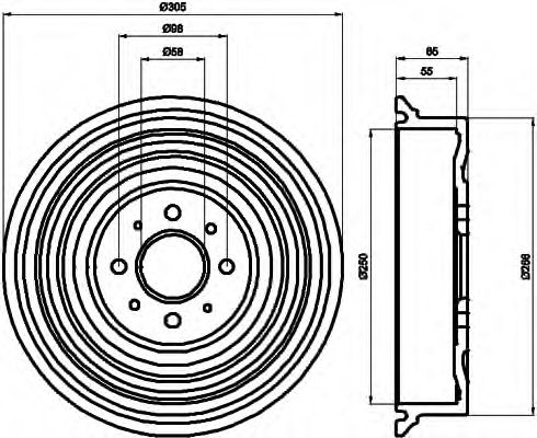 HELLA 8DT 355 301-531 Тормозной барабан для LADA MATRIUSHKA (Лада Матриушка) HELLA 8DT 355 301-531 Тормозной барабан для LADA MATRIUSHKA (Лада Матриушка)