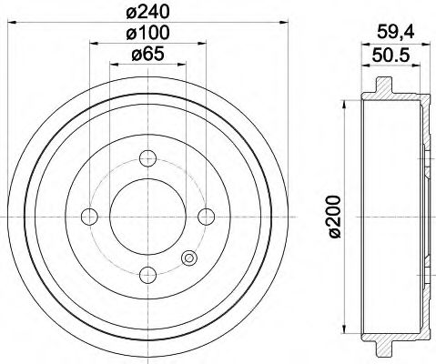 HELLA 8DT 355 301-571 Тормозной барабан для VOLKSWAGEN POLO (Фольксваген Поло) HELLA 8DT 355 301-571 Тормозной барабан для VOLKSWAGEN POLO (Фольксваген Поло)