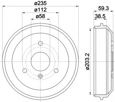 HELLA 8DT 355 301-581 Тормозной барабан для SMART CROSSBLADE (Смарт Cроссбладэ) HELLA 8DT 355 301-581 Тормозной барабан для SMART CROSSBLADE (Смарт Cроссбладэ)