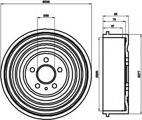 HELLA 8DT 355 301-591 Тормозной барабан для CITROËN SYNERGIE (CитроËн Сънэргиэ) HELLA 8DT 355 301-591 Тормозной барабан для CITROËN SYNERGIE (CитроËн Сънэргиэ)