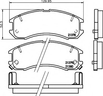 HELLA 8DB 355 005-821 Тормозные колодки для MAZDA 626 III (Мазда 626 3) HELLA 8DB 355 005-821 Тормозные колодки для MAZDA 626 III (Мазда 626 3)