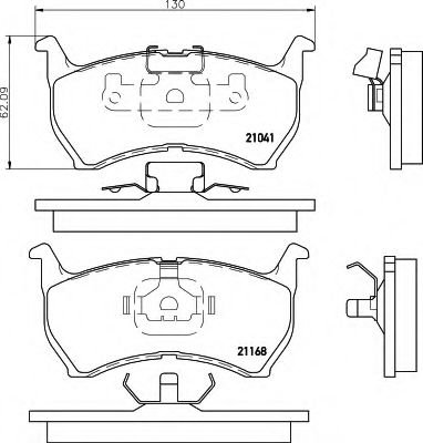 HELLA 8DB 355 006-101 Тормозные колодки для MAZDA 626 II (Мазда 626 2) HELLA 8DB 355 006-101 Тормозные колодки для MAZDA 626 II (Мазда 626 2)