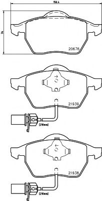 HELLA 8DB 355 008-411 Тормозные колодки для VOLKSWAGEN (Фольксваген) HELLA 8DB 355 008-411 Тормозные колодки для VOLKSWAGEN (Фольксваген)