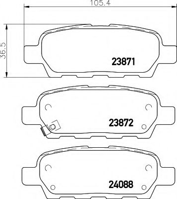 HELLA 8DB 355 010-241 Тормозные колодки для NISSAN TEANA I (Ниссан Теана 1) HELLA 8DB 355 010-241 Тормозные колодки для NISSAN TEANA I (Ниссан Теана 1)