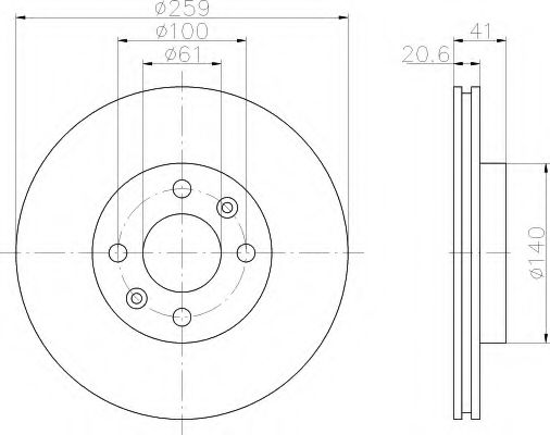 HELLA 8DD 355 107-121 Тормозной диск для DACIA SANDERO (Дача Сандэро) HELLA 8DD 355 107-121 Тормозной диск для DACIA SANDERO (Дача Сандэро)
