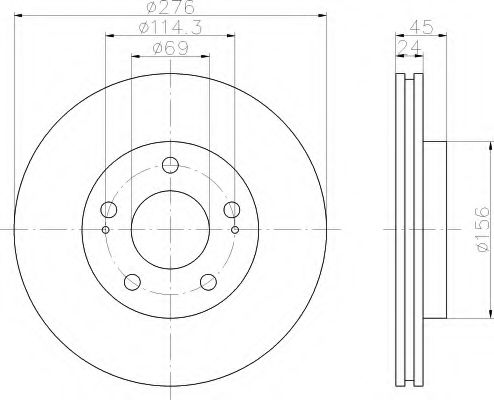 HELLA 8DD 355 108-191 Тормозной диск для MITSUBISHI SIGMA (Митсубиши/митсубиси Сигма) HELLA 8DD 355 108-191 Тормозной диск для MITSUBISHI SIGMA (Митсубиши/митсубиси Сигма)