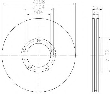 HELLA 8DD 355 108-471 Тормозной диск для MITSUBISHI L 300 STARWAGON (Митсубиши/митсубиси Л 300 старвагон) HELLA 8DD 355 108-471 Тормозной диск для MITSUBISHI L 300 STARWAGON (Митсубиши/митсубиси Л 300 старвагон)