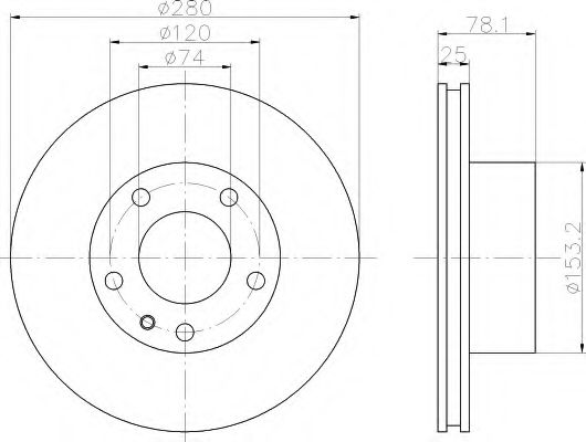 HELLA 8DD 355 100-551 Тормозной диск для BMW 7 (Бмв 7) HELLA 8DD 355 100-551 Тормозной диск для BMW 7 (Бмв 7)