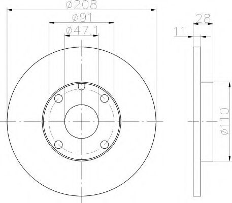 HELLA 8DD 355 101-911 Тормозной диск для DAIHATSU CHARADE II (Дайхатсу Чарадэ 2) HELLA 8DD 355 101-911 Тормозной диск для DAIHATSU CHARADE II (Дайхатсу Чарадэ 2)