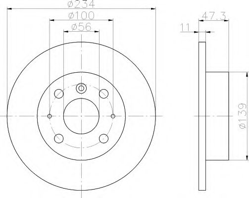 HELLA 8DD 355 106-391 Тормозной диск для DAIHATSU CHARADE III (Дайхатсу Чарадэ 3) HELLA 8DD 355 106-391 Тормозной диск для DAIHATSU CHARADE III (Дайхатсу Чарадэ 3)