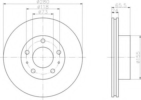 HELLA 8DD 355 104-411 Тормозной диск для FIAT (Фиат) HELLA 8DD 355 104-411 Тормозной диск для FIAT (Фиат)