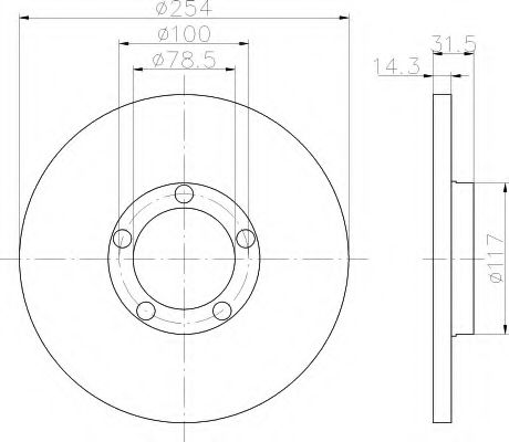 HELLA 8DD 355 101-401 Тормозной диск для FORD TRANSIT (Форд Трансит) HELLA 8DD 355 101-401 Тормозной диск для FORD TRANSIT (Форд Трансит)