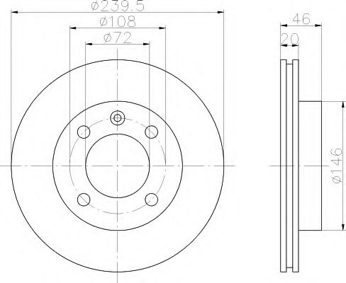 HELLA 8DD 355 100-711 Тормозной диск для FORD FIESTA (Форд Фиэста) HELLA 8DD 355 100-711 Тормозной диск для FORD FIESTA (Форд Фиэста)