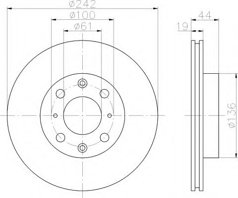 HELLA 8DD 355 103-101 Тормозной диск для HONDA CRX II (Хонда Cрх 2) HELLA 8DD 355 103-101 Тормозной диск для HONDA CRX II (Хонда Cрх 2)